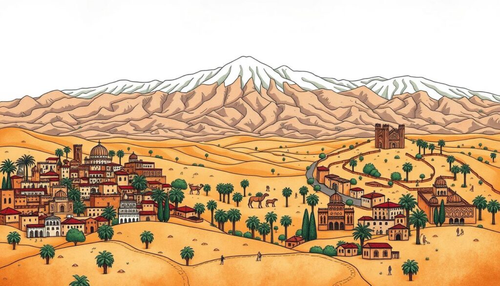 Moroccan travel itinerary map Moroccan travel itinerary map