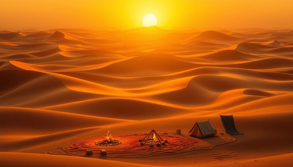 Sahara Desert dunes and camping Sahara Desert dunes and camping